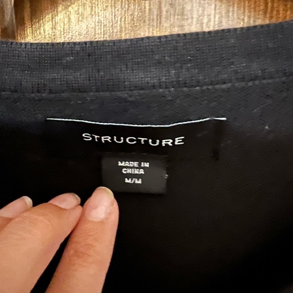 Black sweater size medium by Structure v neck - Picture 3 of 4